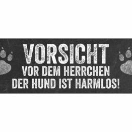 blechschild-metallschild-tuerschild-vorsicht-vor-dem-herrchen-schwarz-hund