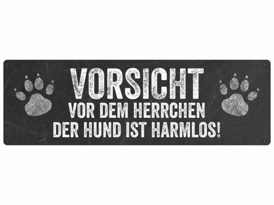 Blechschild "Vorsicht vor dem Herrchen"