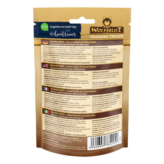 Wolfsblut Training Treats Wild Duck & Turkey - Ente, Truthahn und Süßkartoffel 70g – Bild 2