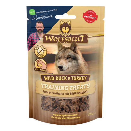 Wolfsblut Training Treats Wild Duck & Turkey - Ente, Truthahn und Süßkartoffel 70g