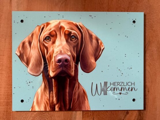 Unikate Hands4paws e.V. - Hofschild Vizsla "Herzlich Willkommen"