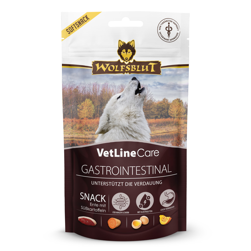fdb0421647181afecbfcb42662bf49f21ea5f560_WB843263_Wolfsblut_Snack_VetLine_Care_Gastrointestinal_Front_100g_4262374843263_1000px_SHD